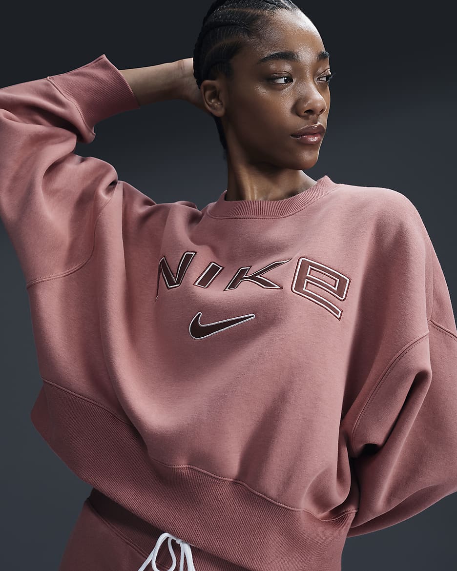 Nike Sportswear Phoenix Fleece Women s Over Oversized Crew Neck Logo Sweatshirt. Nike